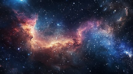 Fototapeta premium A Cosmic Landscape of Stars and Nebulae in the Vastness of Space