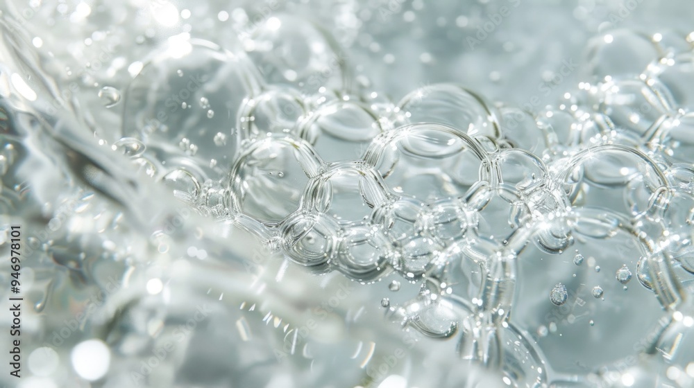 Poster close up shot of a cluster of water bubbles