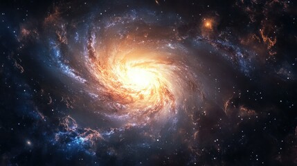 A Bright Spiral Galaxy in the Vastness of Space