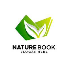 Fototapeta premium nature book logo vector icon illustration design