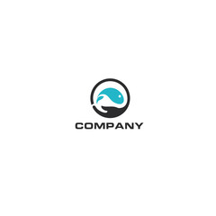 Obraz premium Fish logo flat vector design