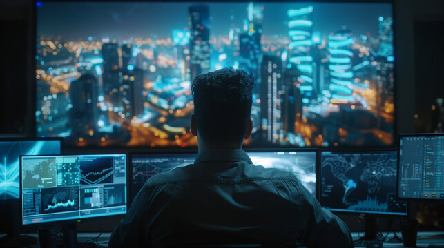 Futuristic cyber hacker operating under the guise of Anonymous, employs advanced algorithms to infiltrate cybersecurity systems and exploit vulnerabilities in password security. Concept : Cyber Hacker