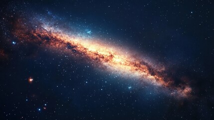 Naklejka premium A Cosmic Landscape of Stars and Nebulae in a Dark Sky