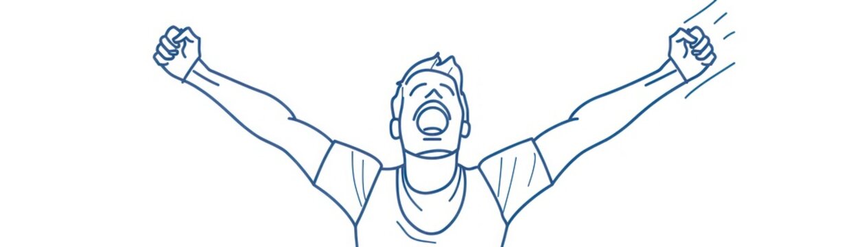 recommend clip art: Excited Man Celebrating Success With Arms Raised.