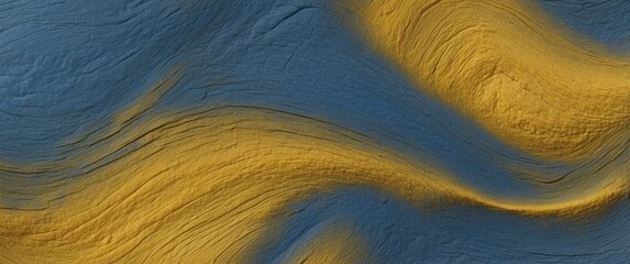 Abstract Wood Grain Pattern in Blue and Gold