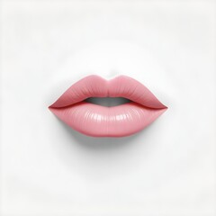 Sexy Pink Lips Woman Female Mouth Kiss Illustration Isolated Light Background