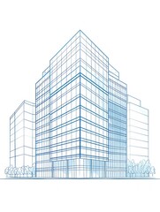 Fototapeta premium Modern Architecture Building Outline.