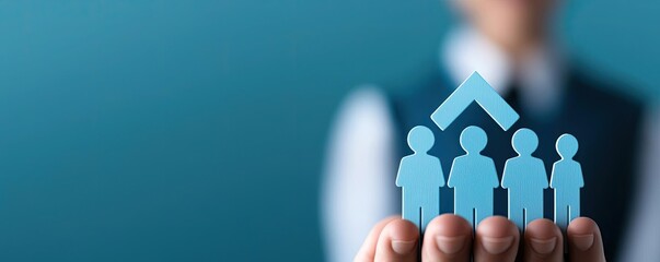 Human icon with upward pointing arrows, representing career growth and the benefits of effective recruitment