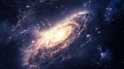 Obraz premium A Spiral Galaxy in the Vastness of Space