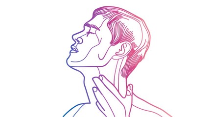 Minimalist line art illustration of a man's profile.