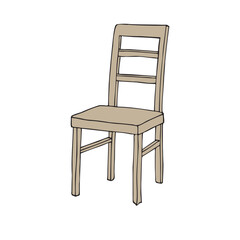 Vector hand drawn sketch doodle colored chair isolated on white background