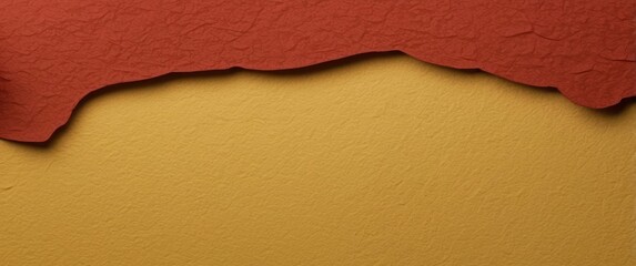 A Curved Edge of Red Crumpled Paper Over Yellow Crumpled Paper