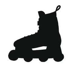 Vector hand drawn sketch doodle roller skate silhouette isolated on white background