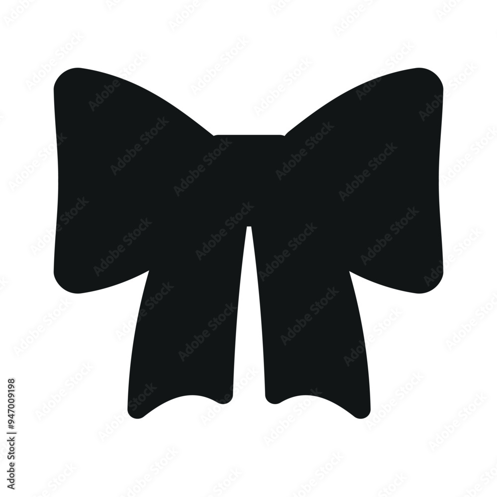 Sticker Vector flat bow tie silhouette isolated on white background