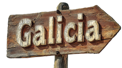 Pilgrims' guidepost directing travelers to Galicia