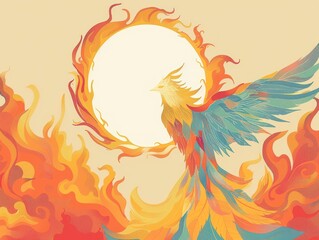 Fototapeta premium Phoenix Rising From Flames.