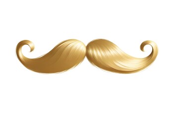 Golden Mustache Illustration Hipster Beard Isolated Graphic Design