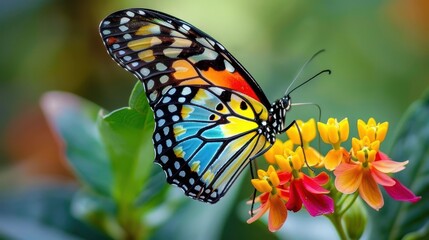 Obraz premium Colorful Butterfly on Flower