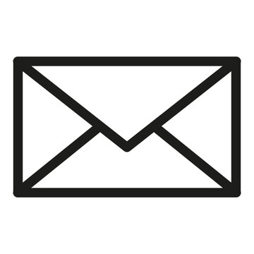 recommend clip art: Envelope icon. Simple mail symbol. Black outline design. Minimalist vector graphic.