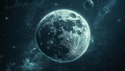 Obraz premium Astrological photography zodiac signs orbiting the moon in the mystical space realm