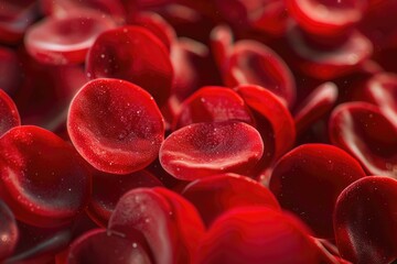 A microscopic view of red blood cells in action, perfect for medical and science illustrations