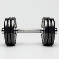 Naklejka premium Black Iron Dumbbell With Chrome Barbell