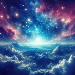 Vast cosmos filled with countless stars with Concept of a starry night