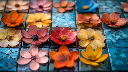 a group of colorful flowers

