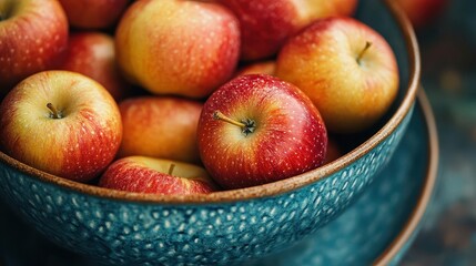 Fruit bowl with apples filled with fresh, crisp apples