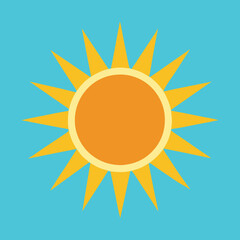 Bright sun icon vector symbol shines with radiant energy and warmth for clear sunny visuals
