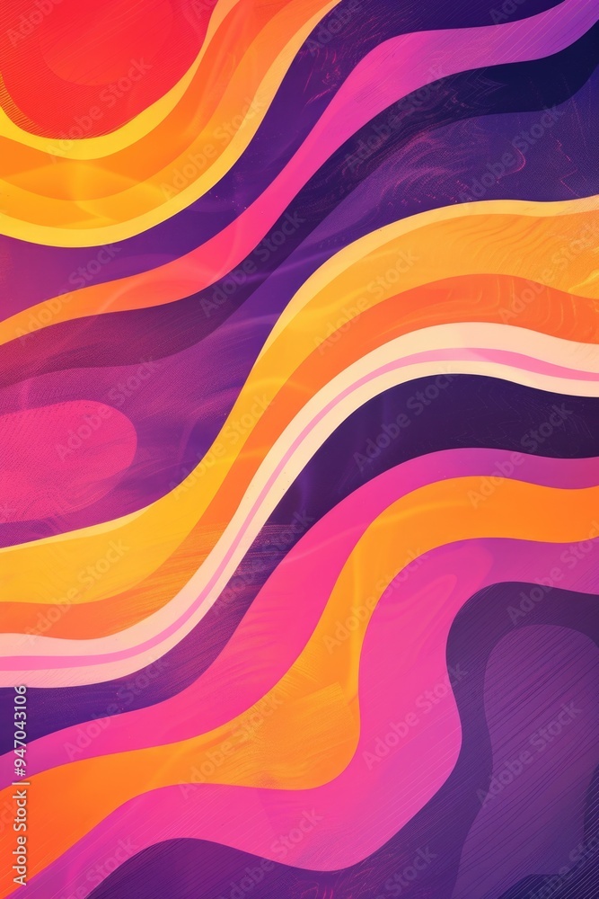 Aufkleber abstract wave pattern on a deep purple surface