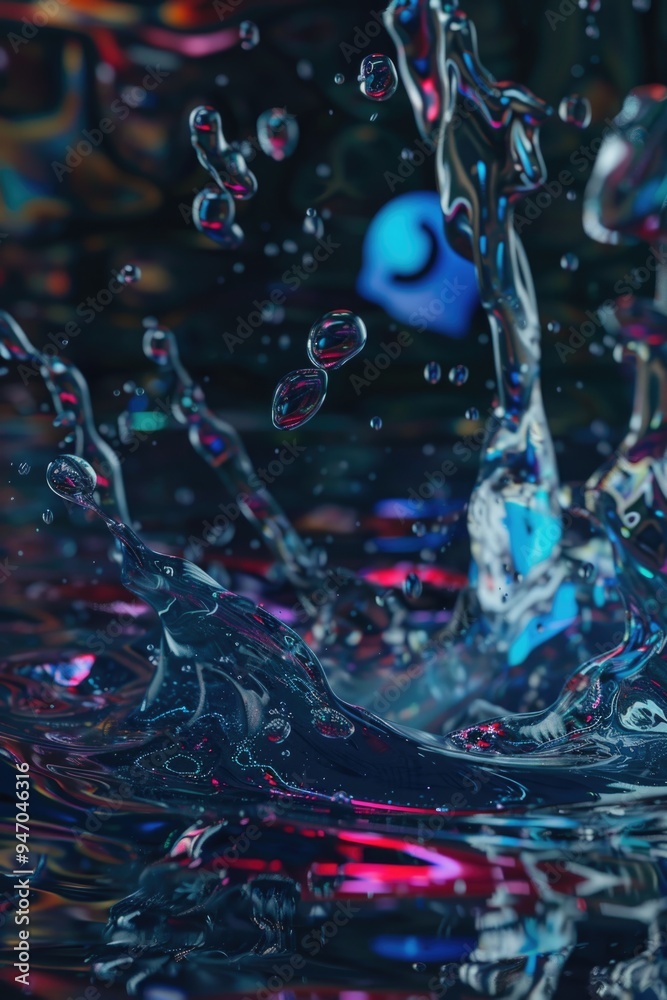 Poster a close-up shot of a blue object submerged in water