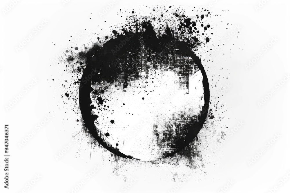 Aufkleber a simple black and white image of a circle