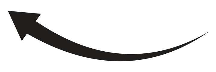 Long arrows icon. Long curved hand drawn arrow isolated. 