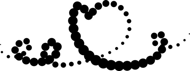 Line dotted halftone curved element