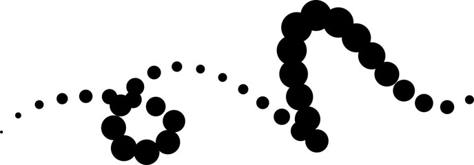 Line dotted halftone curved element