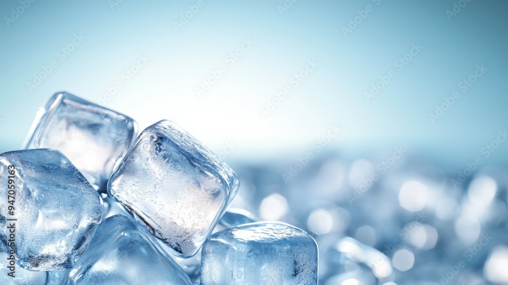 Canvas Prints A close up of a pile of ice cubes