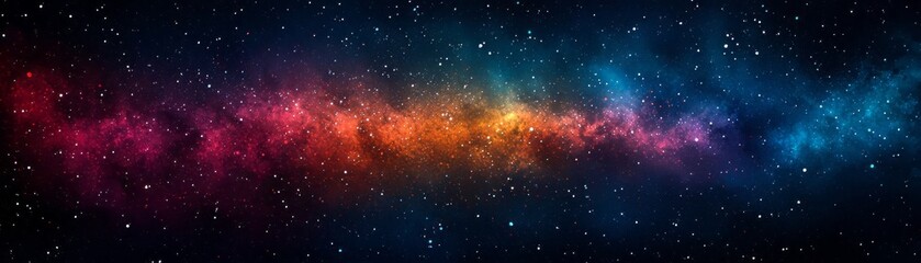 Obraz premium A vibrant cosmic landscape featuring a stunning array of colors and stars, representing the beauty of the universe.