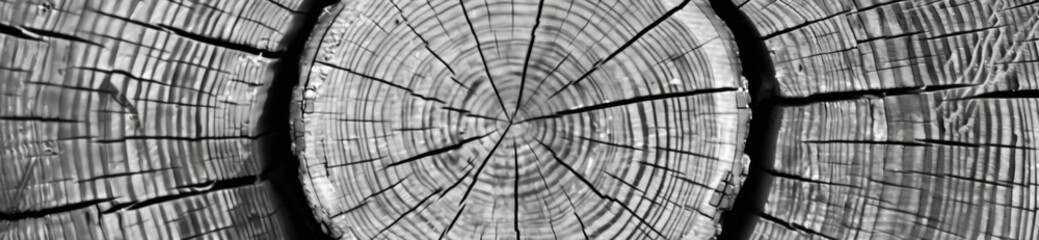 Obraz premium Tree Rings Black and White Photography