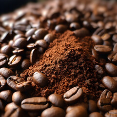 Close-Up View of Coarse Ground Coffee &ndash; Freshly Grinded Rich Brown Beans for Sophisticated Tastes