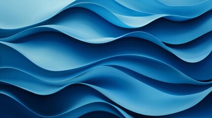 Fototapeta premium Dynamic waves in varying shades of blue create a soothing abstract background, perfect for designs and creative projects.