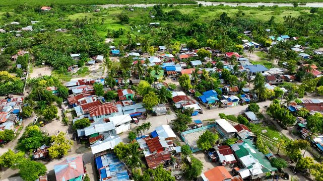 Aerial shot of the small Olango Island just off the coast of Cebu City Philippines.