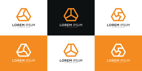 Creative abstract geometric logo design template. Premium Vector