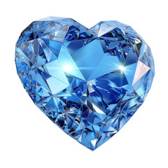 Fototapeta premium Big beautiful blue heart shaped diamond with light reflecting inside