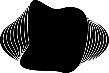 Circle black dynamic wavy shape. Element for tech, digital, future, network