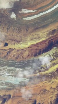 Aerial top view of the Richat Structure. Mauritania. In the Sahara desert. Africa