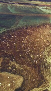 Aerial drone shot of the Richat Structure; Mauritania; in the Sahara desert. Africa