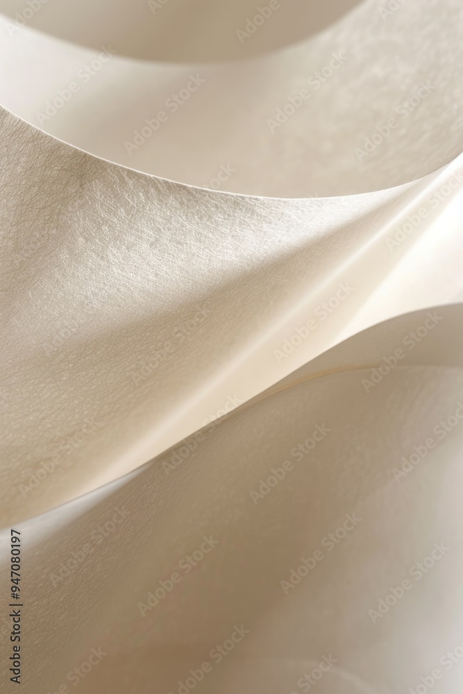 Poster a close-up view of a white cloth with texture and folds, suitable for use in fashion or textile desi
