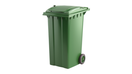 Container trash black bin isolated on white background