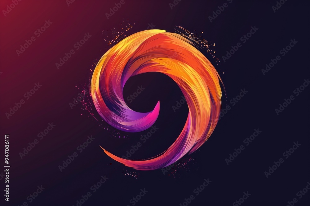 Aufkleber A vibrant and intricate design featuring a colorful swirl on a dark background, perfect for use in designs where creativity is key